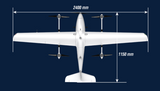 2400mm Wingspan VTOL Frame 7kg MTOW 1kg payload 15km Control Radius